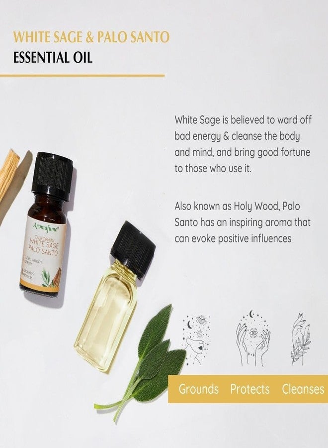 Aromafume White Sage & Palo Santo Essential Oil Diffuser Blend by Aromafume | 3x10ml/0.33 fl oz | Aromatherapy Oil for Cleansing Negative Energy & Protection | Ethically sourced| Sage Oil for Smokeless Smudging - Image 2